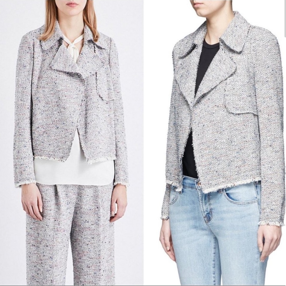 Theory Women's Speckled Ivory Tweed Jacket